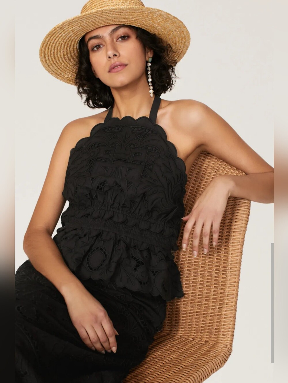 Sea New York Blaire Eyelet Top Women Size M
